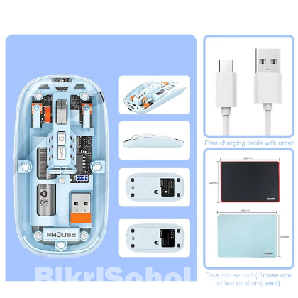 WIWU WM105 Crystal Transparent Wireless Mouse 2.4G (মাউস)